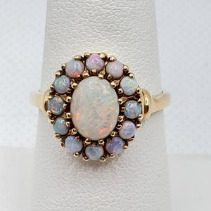 Opal cluster ring